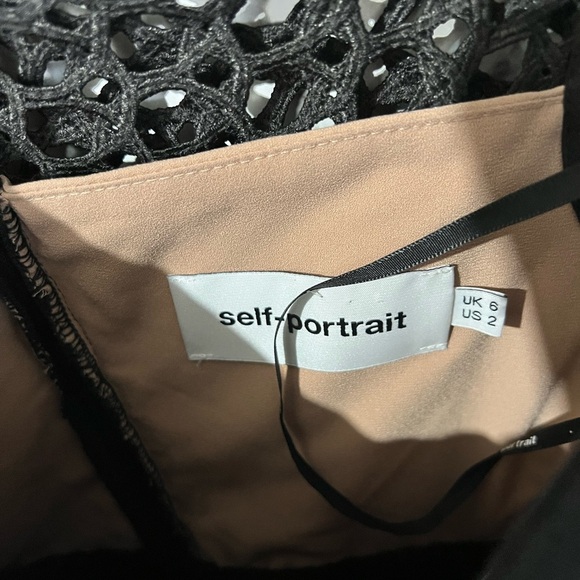 Self-Portrait Lace Frill Jumpsuit Black Size 2 - Picture 7 of 12